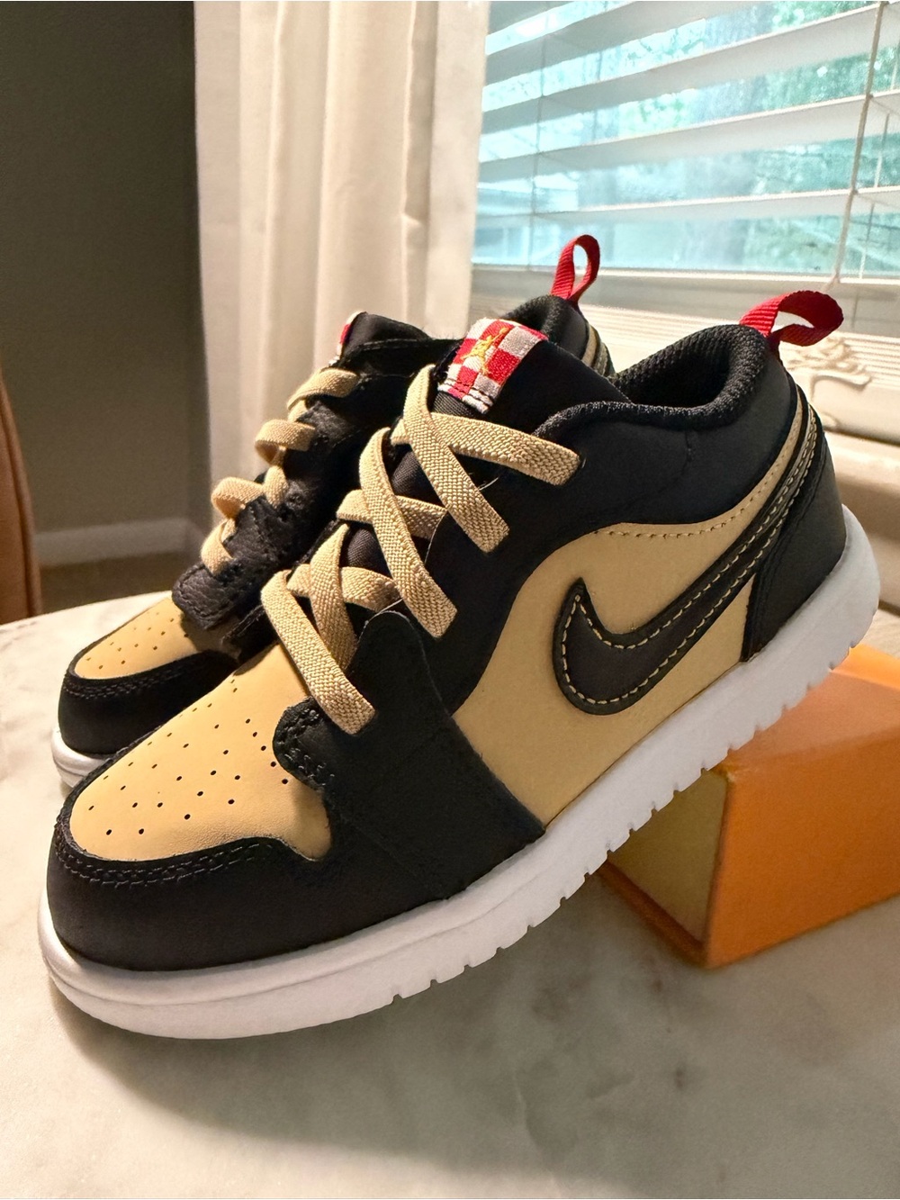 Nike Kids Black and Tan Low-Top Sneakers